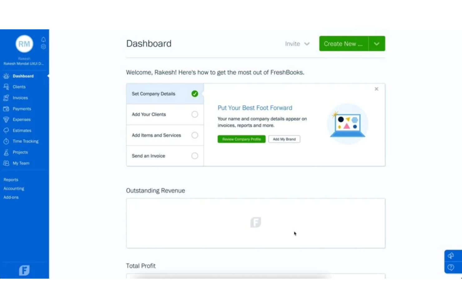 FreshBooks handles invoicing; payroll is available through partner integrations.