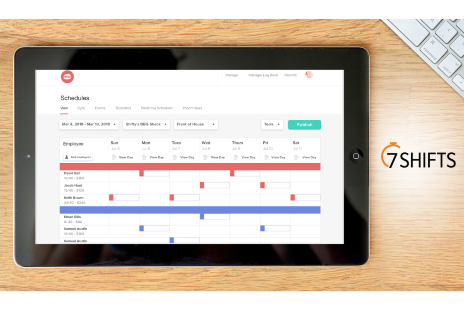 7shifts streamlines staff scheduling, communication, and labor costs.