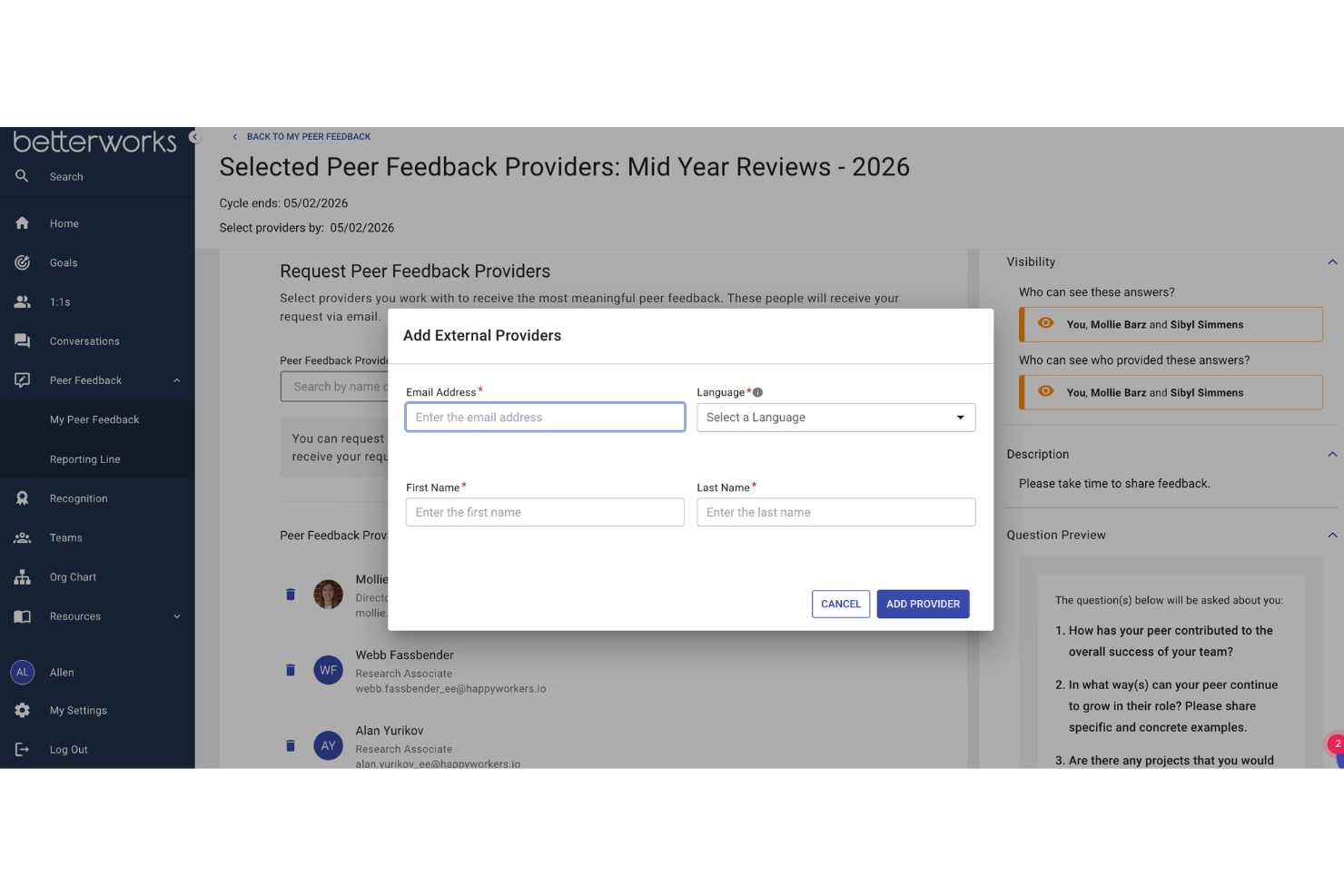 Betterworks screenshot - 10 Best AI Performance Management Tools Reviewed in 2026