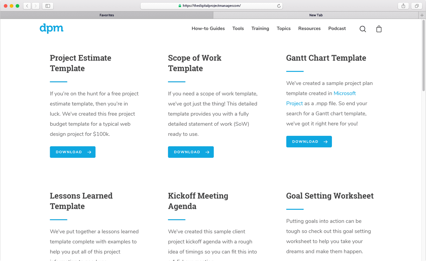 digital project management templates