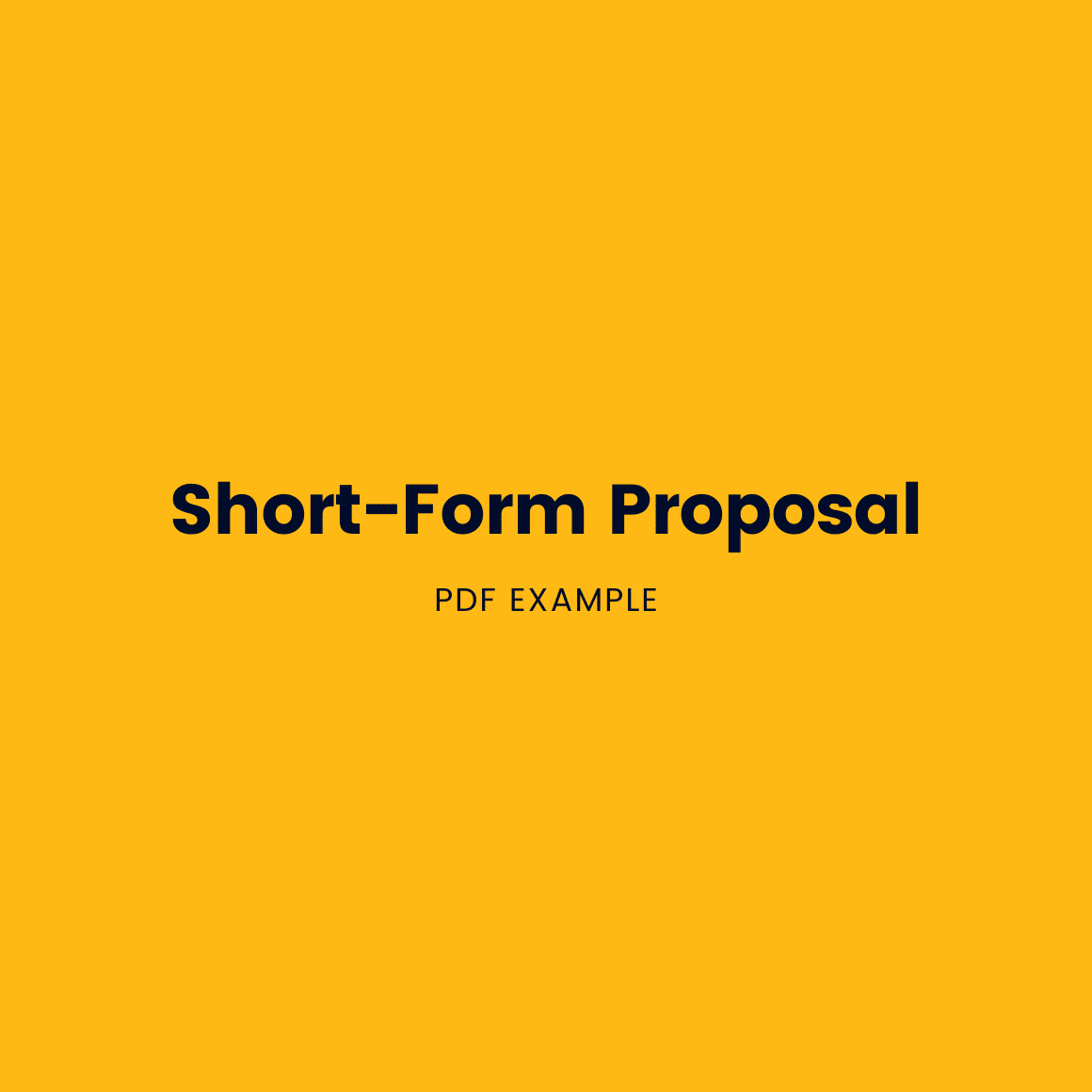 Short-Form Proposal Example