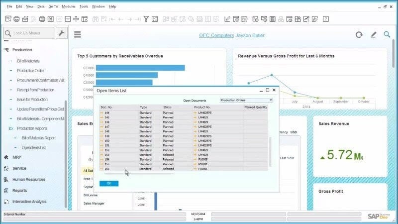 SAP ERP Interface Screenshot