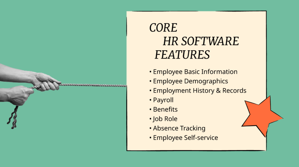 core hr software features graphic