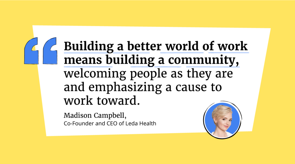 build a better world of work madison campbell quote graphic