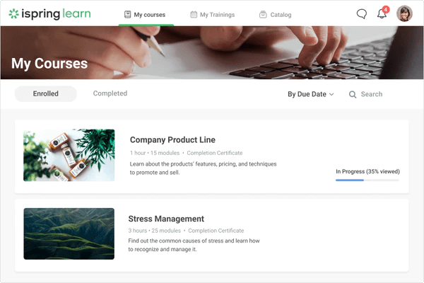 ispringlearn lms example screenshot