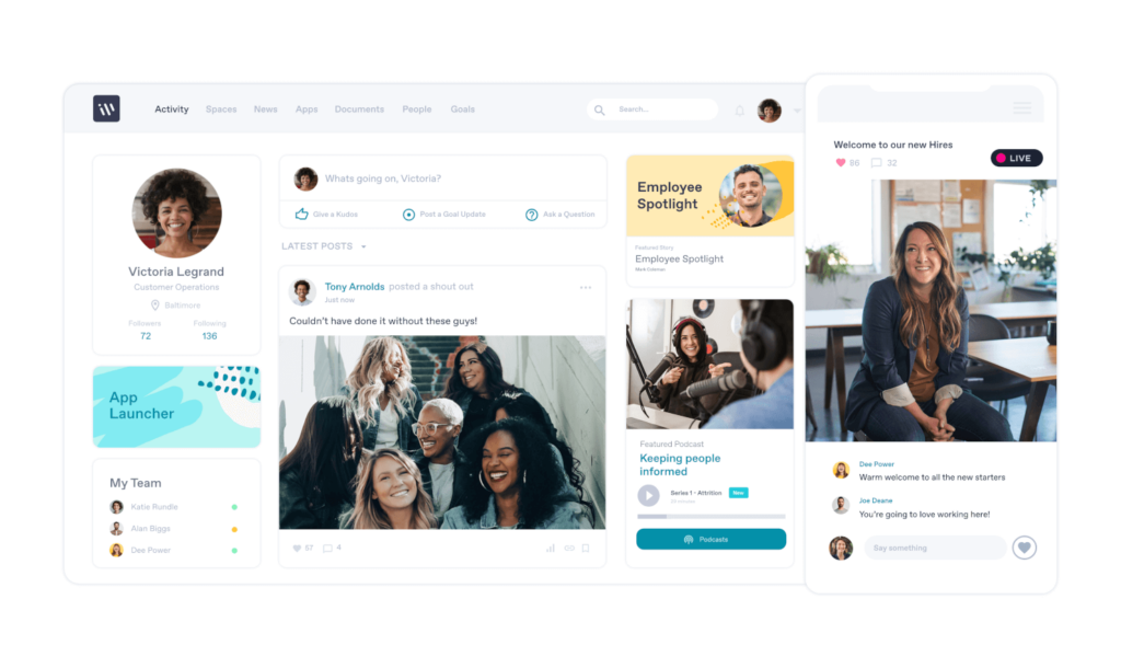 screenshot of workvivo