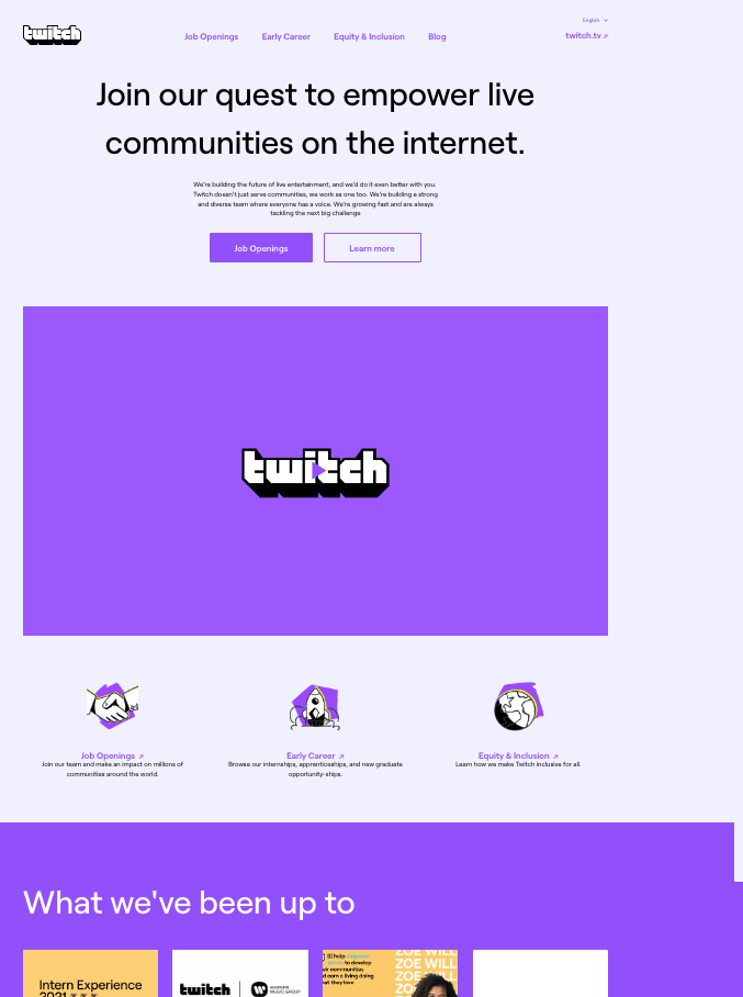twitch career page screenshot