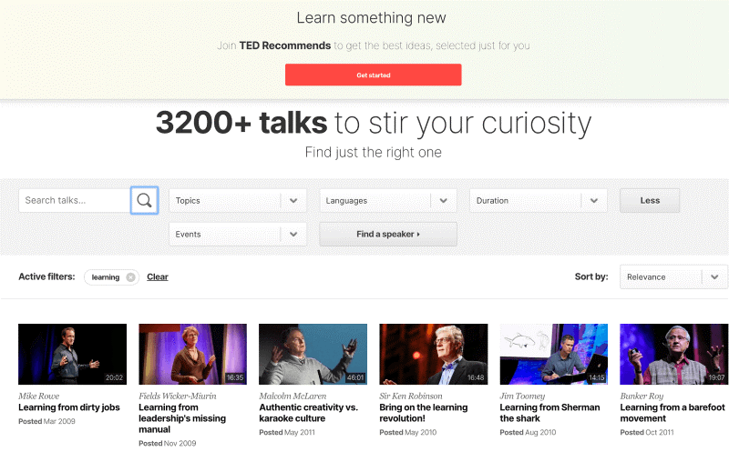 ted talks microlearning example screenshot