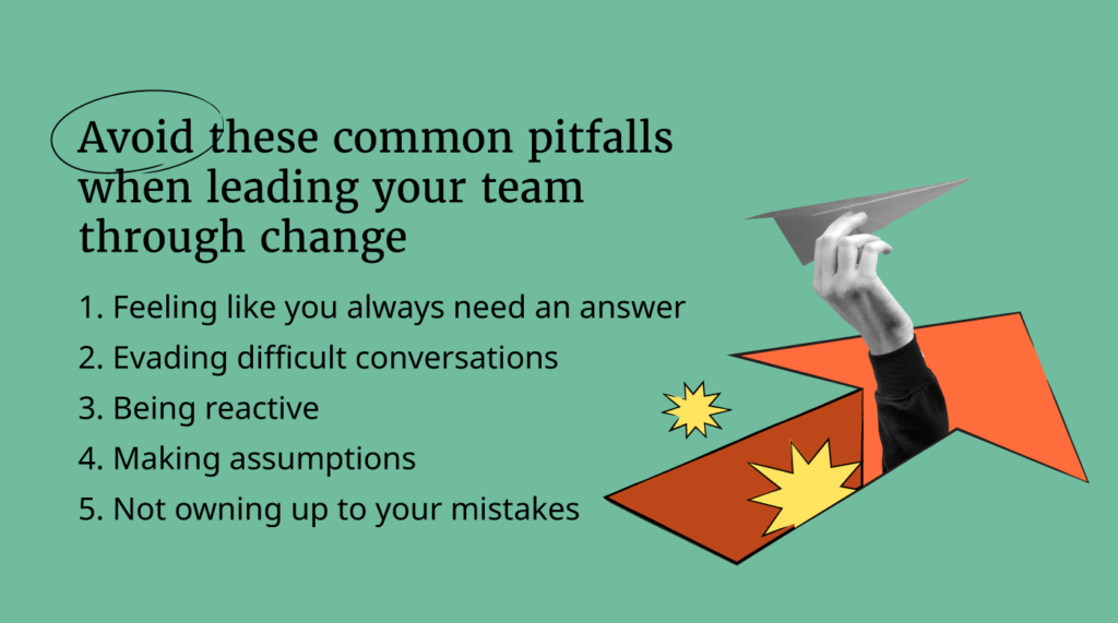 mistakes to avoid when coaching your team through uncertainty infographic