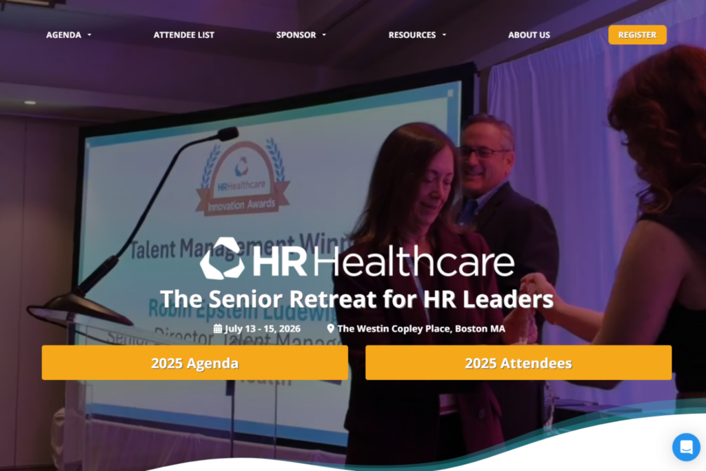 The HR Healthcare Conference 2026 web page sreenshot