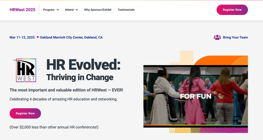 HR West 2025 conference landing page