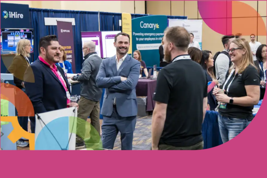 Attendees networking at the HRWest Conference