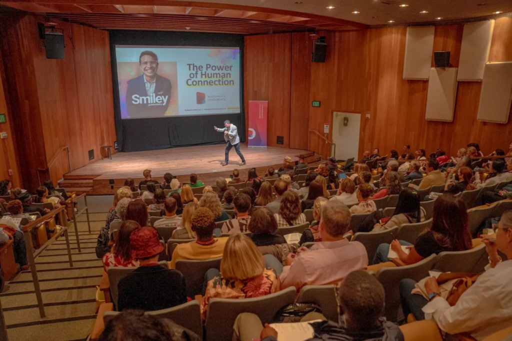 Speaker on stage at the 2025 Responsive Conference