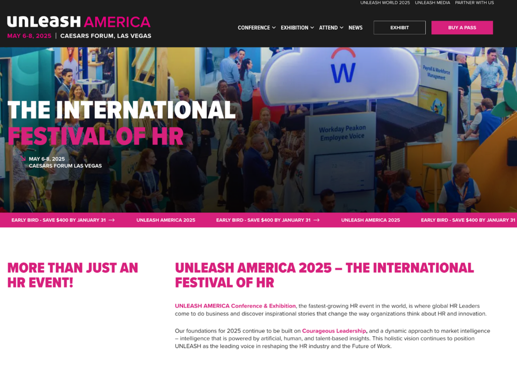 Unleash America page screenshot