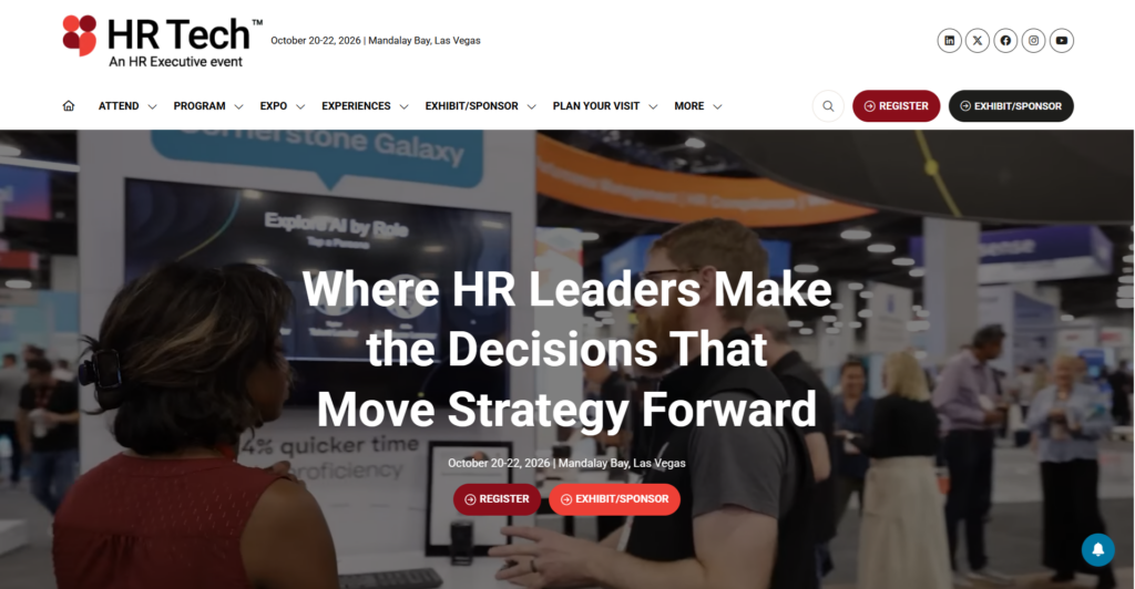 Homepage of the HR Tech 2026