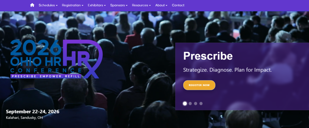 Landing page of the Ohio HR 2026 Conference