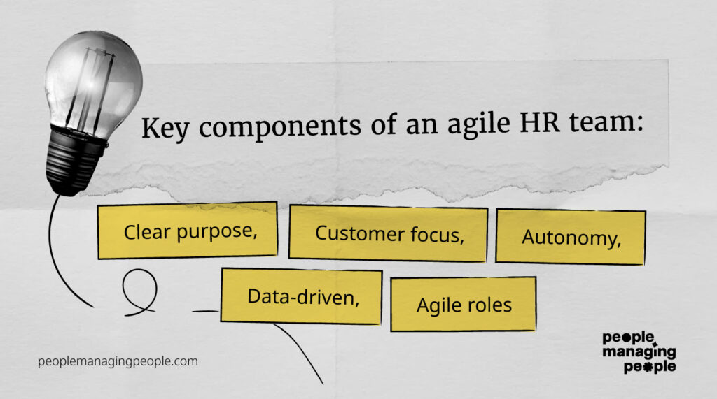 infographics of key components of an agile hr team