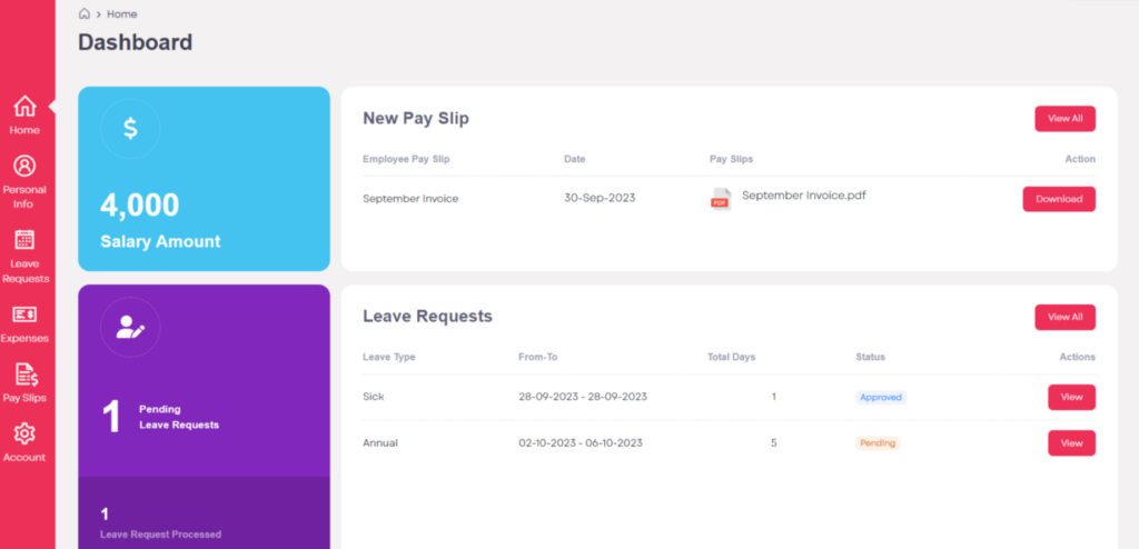 Agile Hero review payslips access feature screenshot 