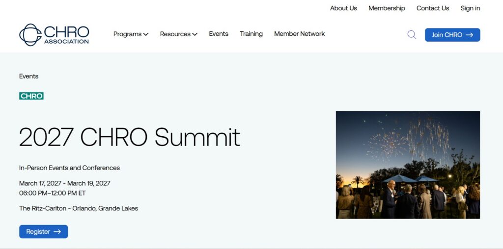 Landing page for the 2027 CHRO Summit