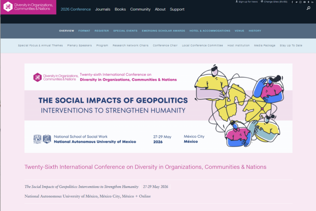 The DOCN26 website page screenshot