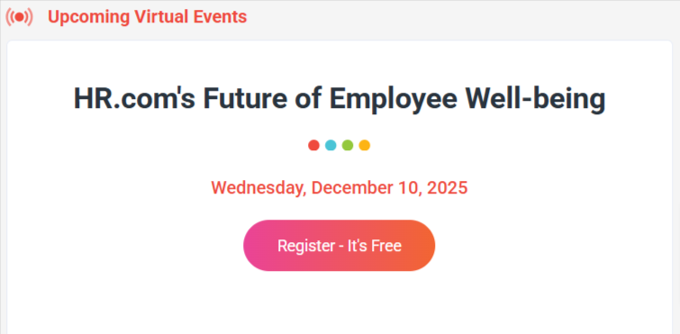 Banner for the HR.com's Future of Employee Well-being conference