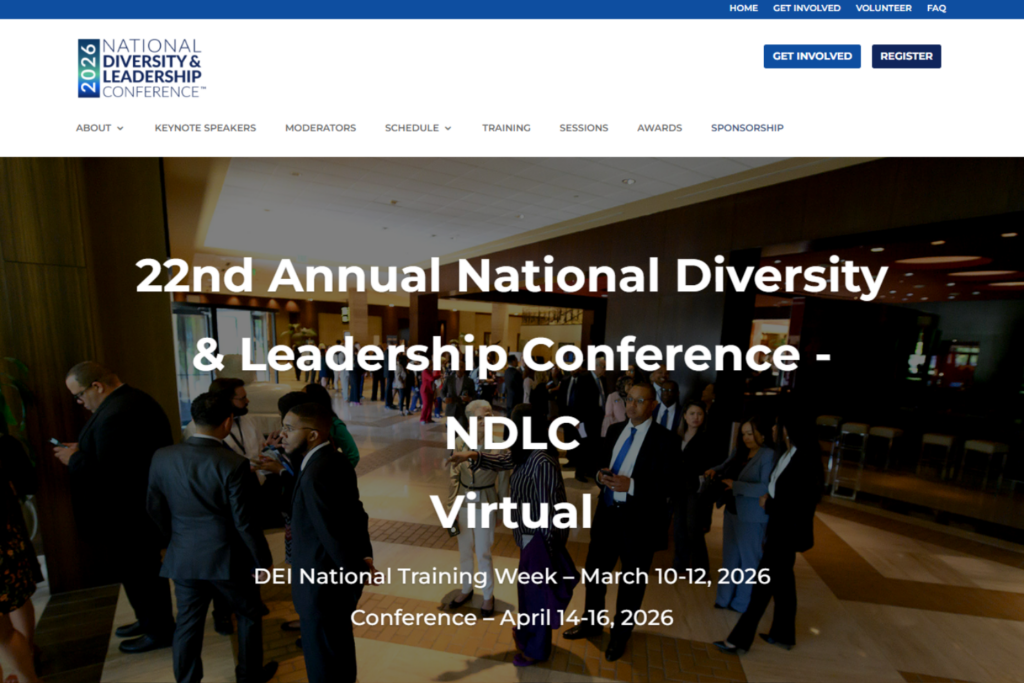 Landing page of the National Diversity &amp; Leadership Conference 2026