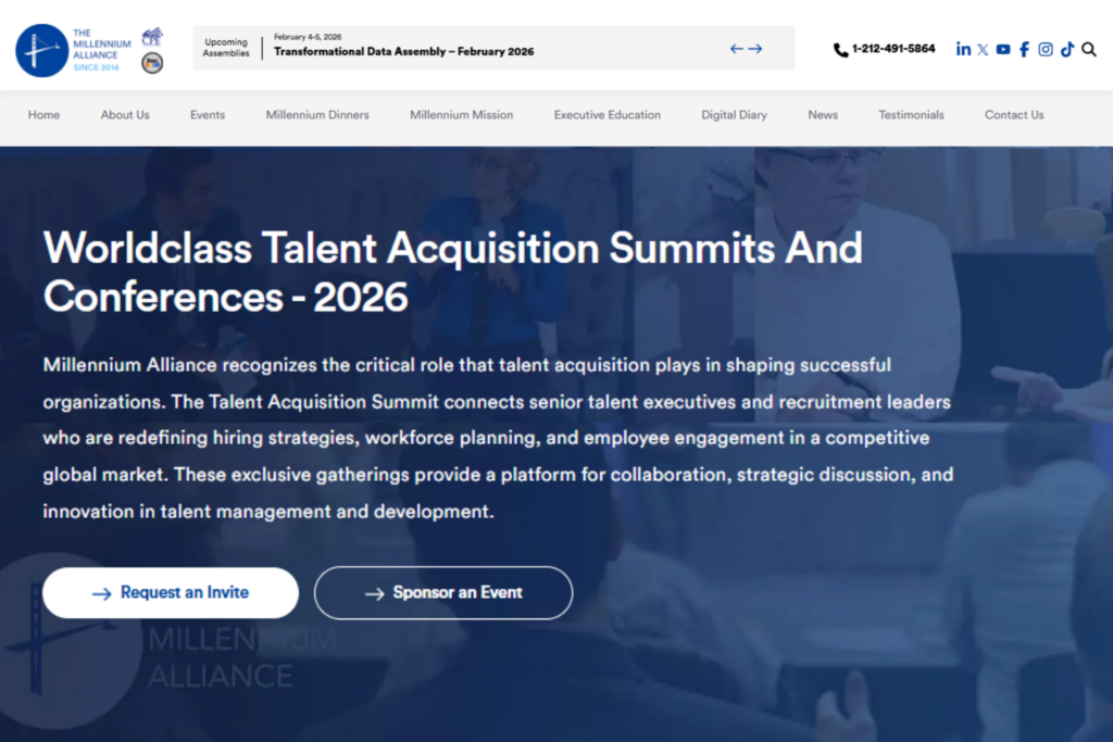 Screenshot of the Transformational Talent Attraction &amp; Development Assembly 2026 homepage