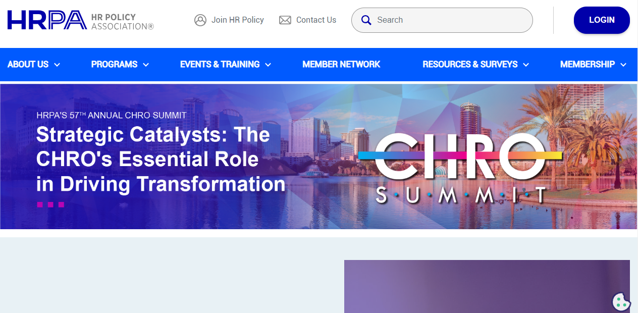HRPA's 57th Annual CHRO Summit website landing page