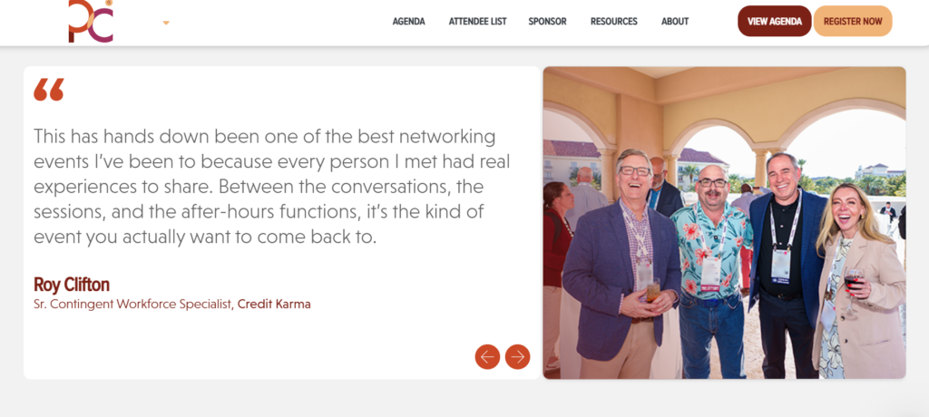 ProcureCon Contingent Staffing conference stage featuring speakers presenting procurement strategies.