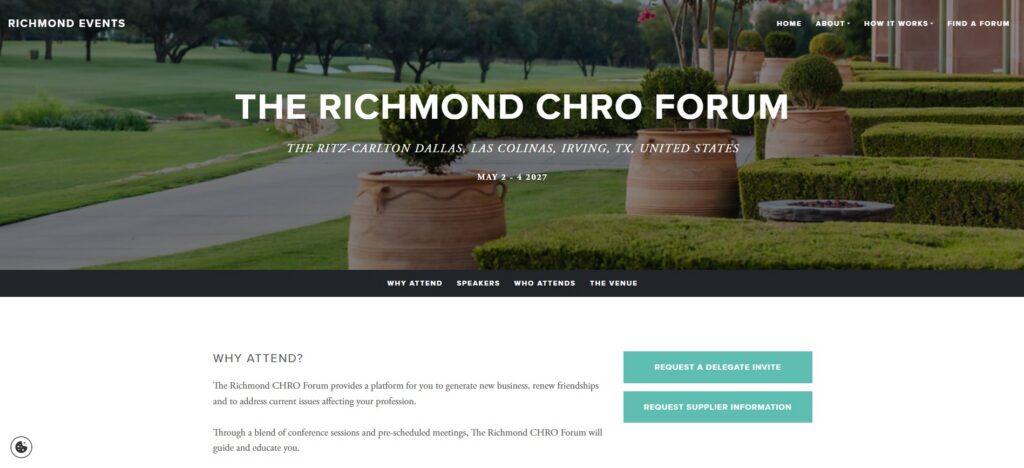 Landing page for the Richmond CHRO Forum 2027