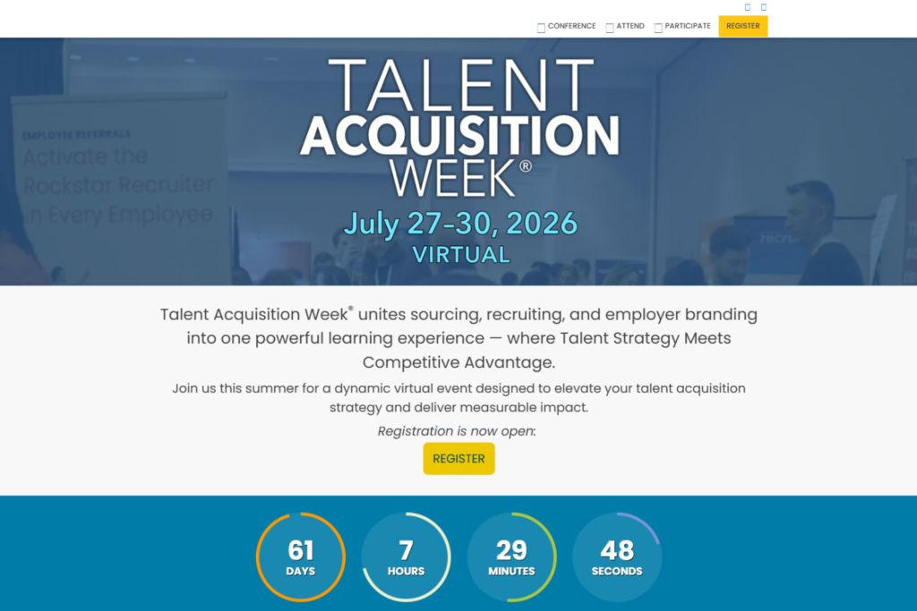 Talent Acquisition Week 2026 virtual landing page