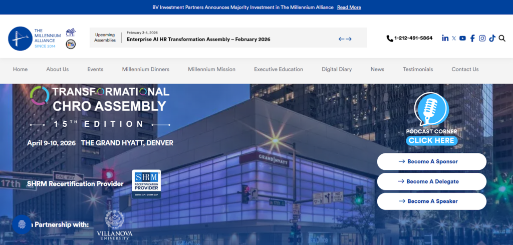 Landing page of the Transformational CHRO Assembly