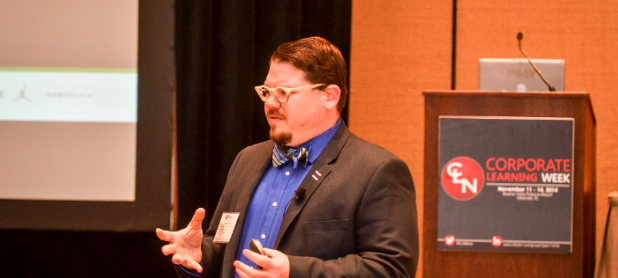 Speaker presenting at Corporate Learning Week