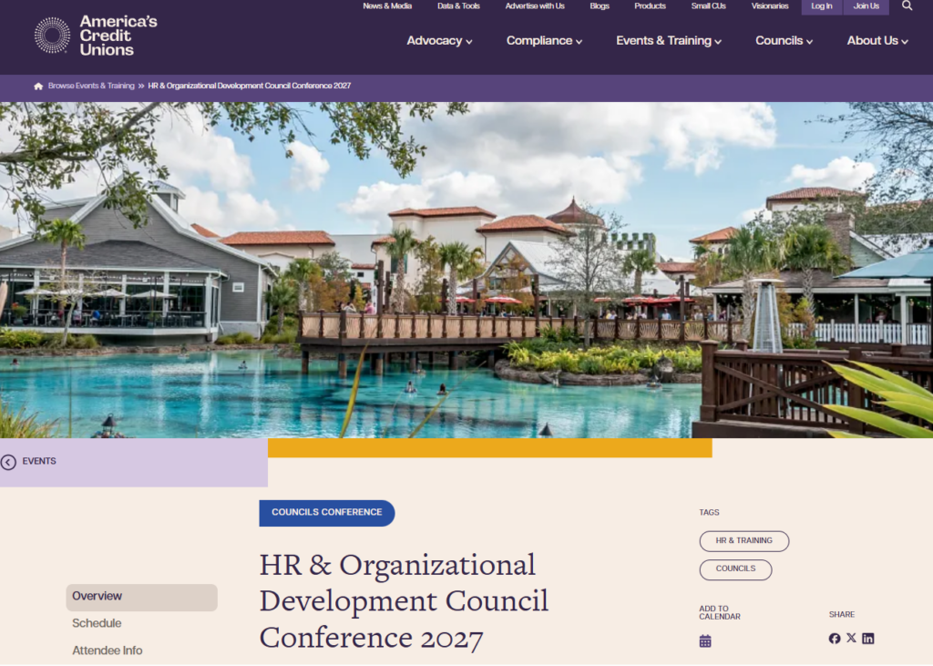 The HR & Organizational Development Council Conference website screenshot