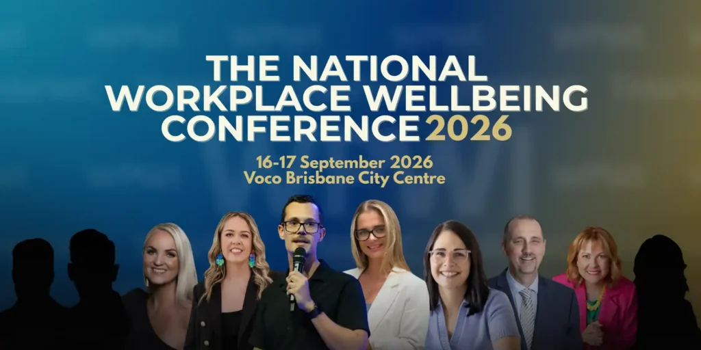 Promotional banner featuring speakers at The National Workplace Wellbeing Conference 2026