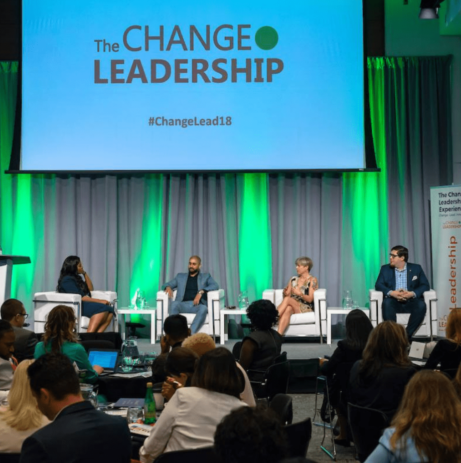 A photo of the Change Leadership Conference panel discussion