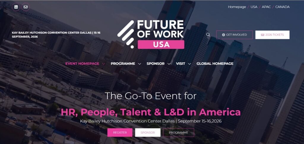 Pagina web della Future of Work USA 2026