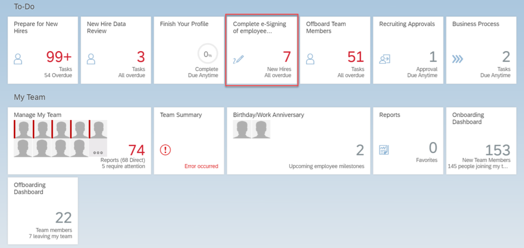 Screenshot of SAP SuccessFactors' Recruiting and Onboarding