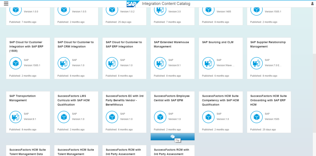 Screenshot of SAP SuccessFactors integrations page