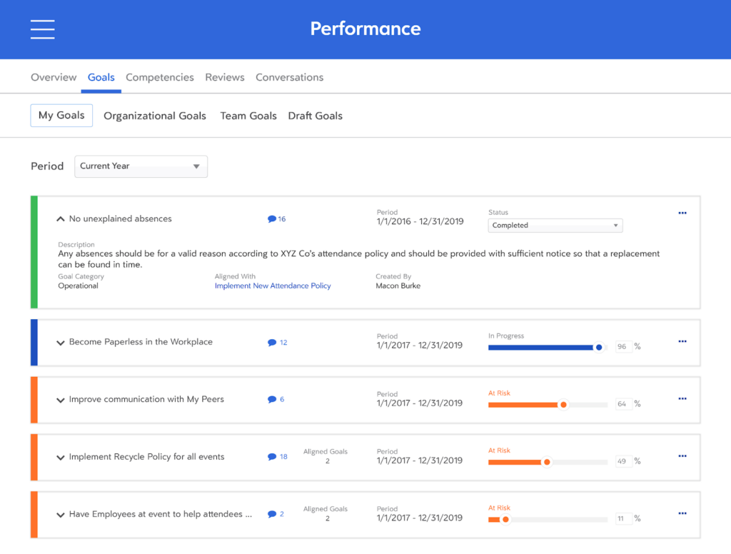 Dayforce feedback and performance reviews screenshot