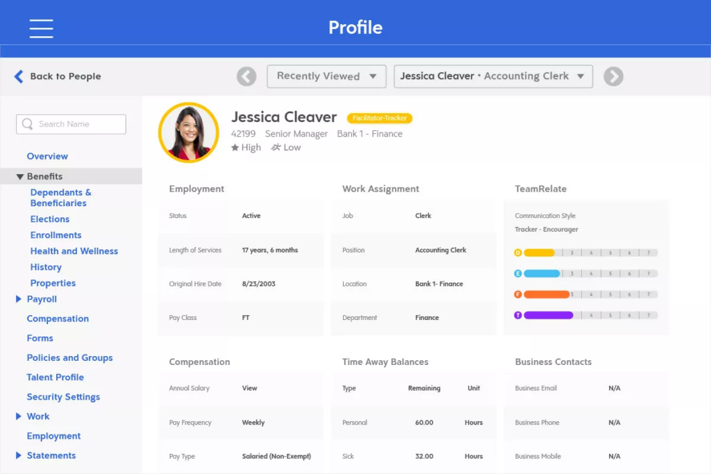 Dayforce profile screenshot
