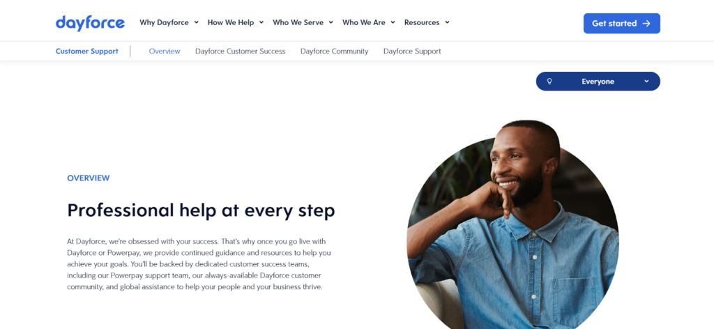 Dayforce customer support screenshot