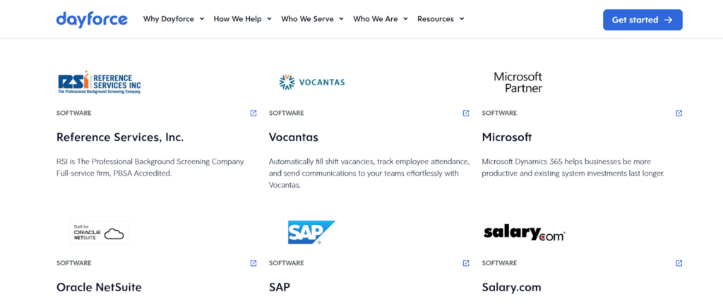 Dayforce integrations screenshot