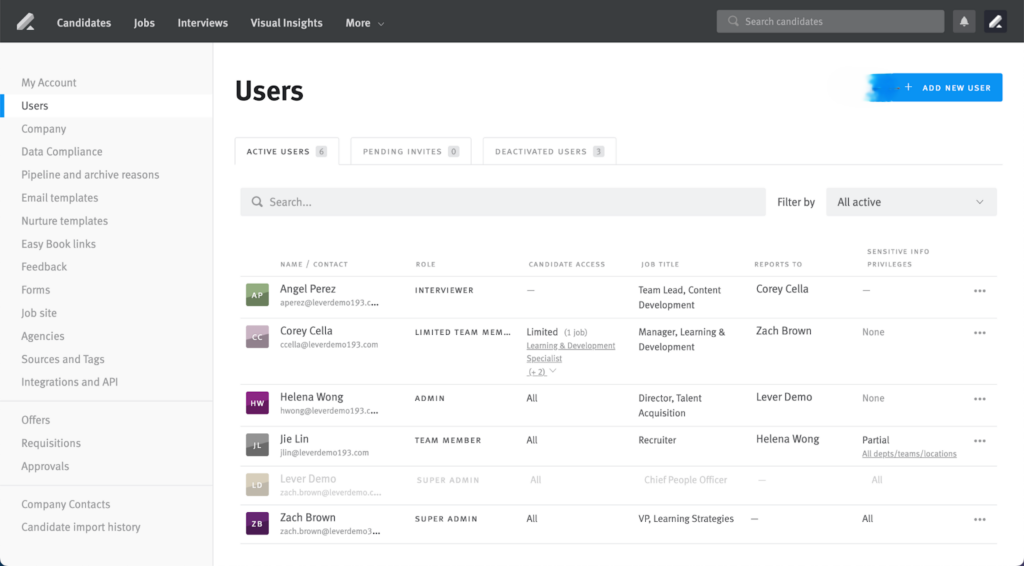 LeverTRM users screenshots