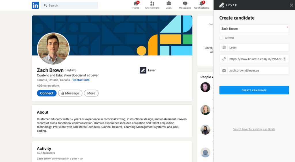 LeverTRM chrome extension screenshot