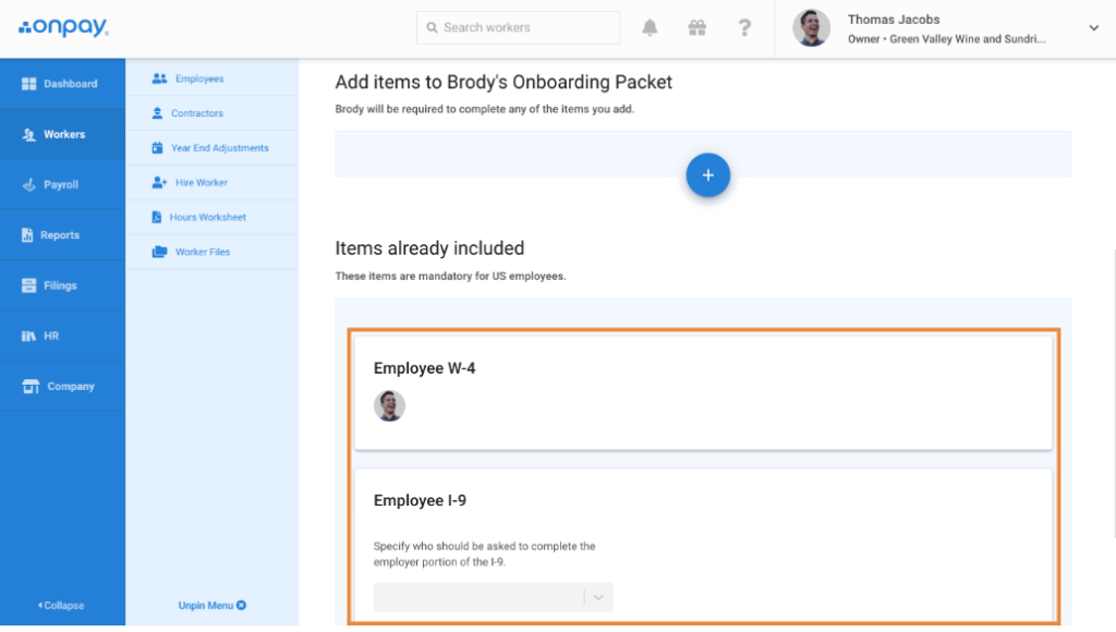 onpay onboarding screenshot