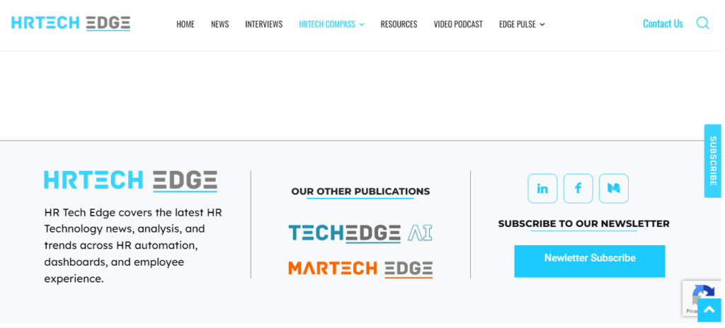 HRTech Edge newsletter homepage