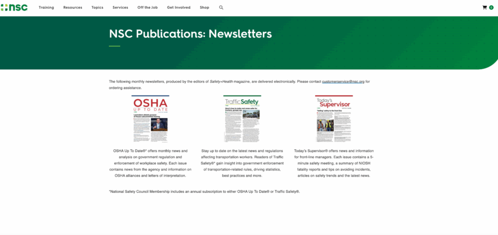 National Safety Council (NSC) Newsletter