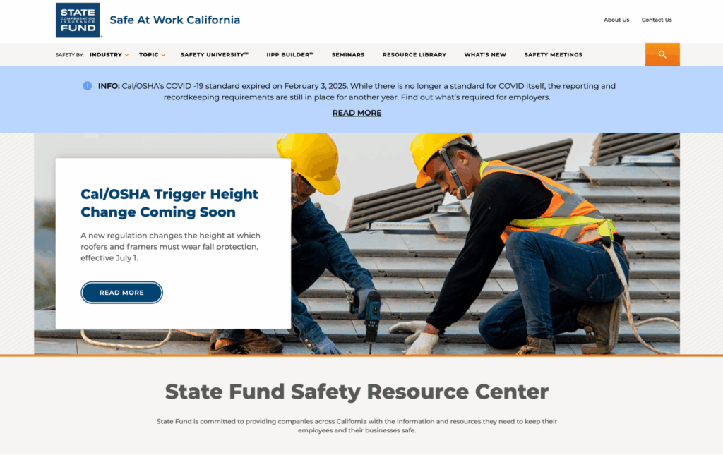 Safe At Work California newsletter