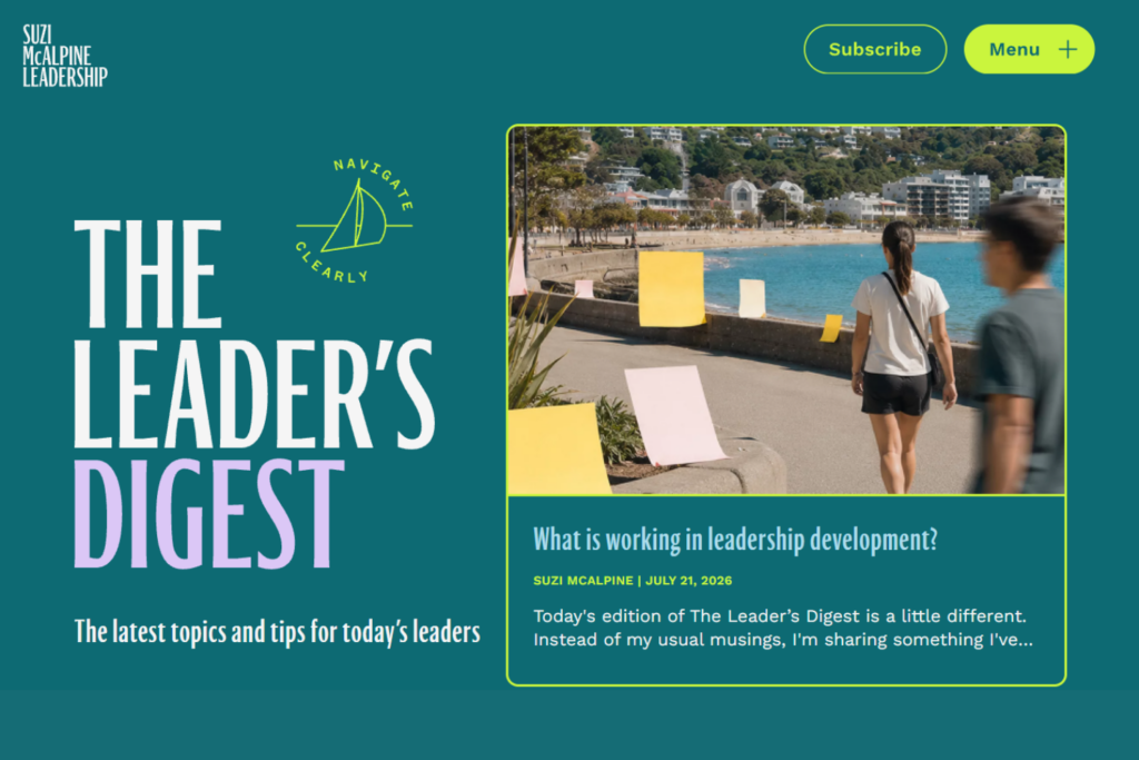 The Leader's Digest homepage featuring leadership articles and insights
